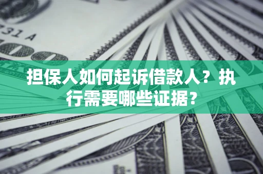 武汉担保人如何起诉借款人？执行需要哪些证据？