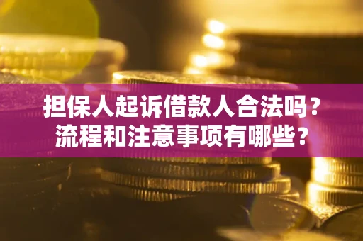 武汉担保人起诉借款人合法吗？流程和注意事项有哪些？