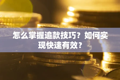 武汉怎么掌握追款技巧？如何实现快速有效？