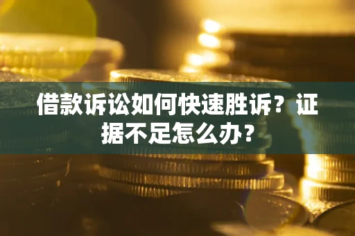 武汉借款诉讼如何快速胜诉？证据不足怎么办？