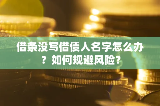 武汉借条没写借债人名字怎么办？如何规避风险？