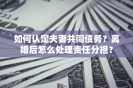 武汉如何认定夫妻共同债务？离婚后怎么处理责任分担？
